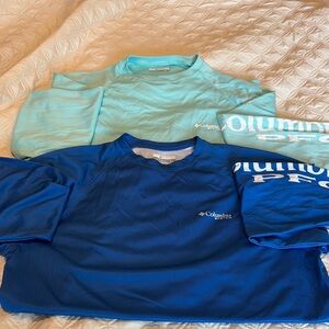 Columbia Men's Swim Rash Guards - Blue and Light Blue